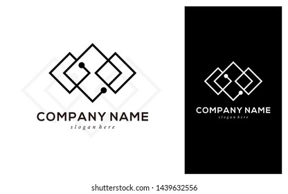 Abstract unique black and white technology logo for your company
