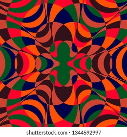 Abstract unique bright color background. Hypnotic trance texture. Trendy vibrant decorative illustration.