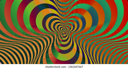 Abstract unique bright color background. Hypnotic trance texture. Trendy vibrant decorative illustration.