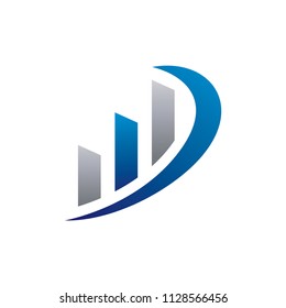 abstract unique chart finance logo icon vector template