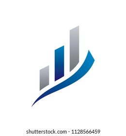 abstract unique chart finance logo icon vector template