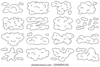 Abstract Unique Clouds Hand Drawing Illustration Collection