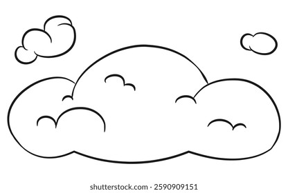 Abstract Unique Clouds Hand Drawing Illustration Collection. Cloud shaped a loaf.