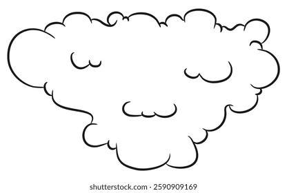 Abstract Unique Clouds Hand Drawing Illustration Collection. Cloud shaped a sad face.