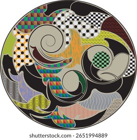 Abstrait design unique avec cercle de motif coloré, Art de Clip multicolore, Life Creative Multi Material Gradient Color Circle Motif, g, Circle, template, template colorée dégradé

