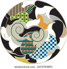 Abstrait design unique avec cercle de motif coloré, Art de Clip multicolore, Life Creative Multi Material Gradient Color Circle Motif, g, Circle, template, template colorée dégradé
