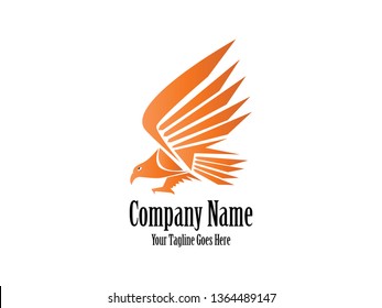 Abstract And Unique eagle vector design template. An exotic bird on white background 