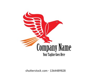 Abstract And Unique eagle vector design template. An exotic bird on white background 