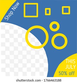 Abstract Unique Editable modern Social Media banner Template.Anyone can use This Design Easily.Promotional web banner for social media. Elegant sale and discount promo on July- Vector.