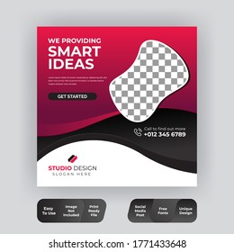 Abstract Unique Editable modern Social Media banner Template. Anyone can use This Design Easily. Promotional web banner for social media. Elegant sale and discount promo - Vector