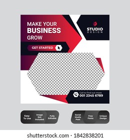 Abstract Unique Editable modern Social Media banner Template. Promotional web banner for social media. Elegant sale and discount promo - Vector