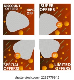 Abstract Unique Editable modern Social Media Template banner Anyone can use This Design Easily.Promotional web banner for social media. Elegant sale and discount promo - Vector. design