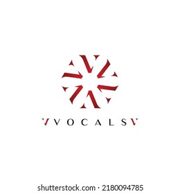 Abstract unique and elegant letter V circle logo design