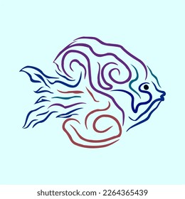 Abstract and unique fish tattoo shape