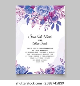 Abstract Unique Floral and Elegant Watercolor Invitation Card. Illustrator and designer. Wedding Invites, save the date, Birthday Invites, Video Invites, E-Cards.