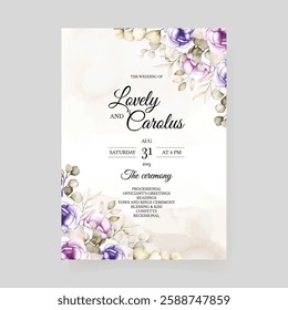 Abstract Unique Floral and Elegant Watercolor Wedding Card. Illustrator and designer. Wedding Invites, save the date, Birthday Invites, Video Invites, E-Cards.