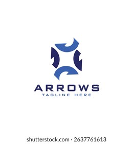 abstract unique geometric arrow shapes design logo modern circular shape direction growth