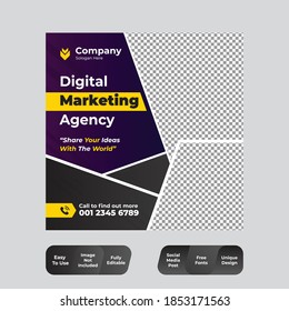 Resumen Plantilla de banner editable geométrico exclusivo de medios sociales modernos. Banner promocional de los medios sociales. Elegante promoción de venta y descuento - Vector