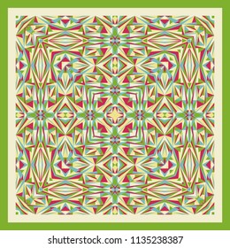 Abstract unique geometric shawl, scarf pattern. Vector ornamental background for textile, surface, decor design.