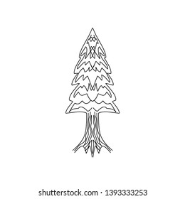 abstract and unique hand drawn of spruce vector illustration