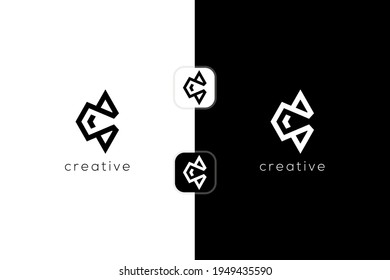 Abstract Unique Letter C logotype. Creative vector based icon template.

