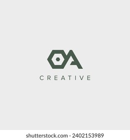 Abstract unique letter DA AD vector logo monogram template.