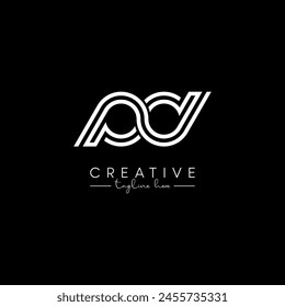 Abstract Unique Letter PD DP Initial Based Stylish Line Logo Design Vector.