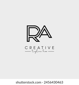 Abstract Unique Letter RA AR Initial Based Stylish Line Logo Design Vector.