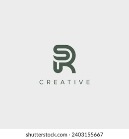 Abstract unique letter RS SR vector logo monogram template.