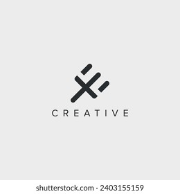 Abstract unique letter XE EX vector logo monogram template.