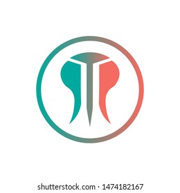 abstract unique logo in a circle, the letter w with a white background color