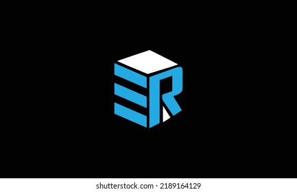Abstract unique modern alphabet letter icon logo ER