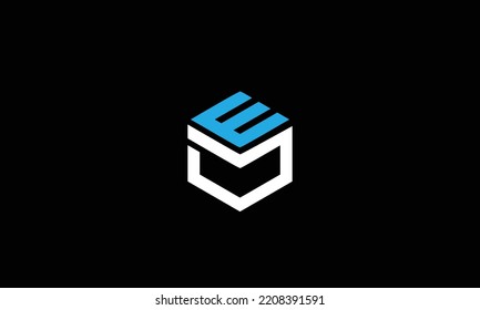 Abstract unique modern alphabet letter icon logo ED