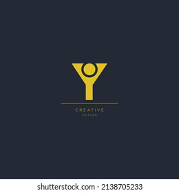 Resumen exclusivo moderno minimalista logotipo de letra del alfabeto Y