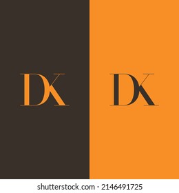 Abstract unique modern minimal alphabet letter icon logo DK