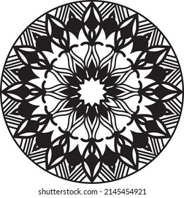abstracto estilo de arte nuevo estilo de arte dibujado a mano color negro y blanco diseño de fondo mandala vector