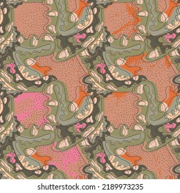 Abstract unique seamless artwork with hand drawn unusual pattern