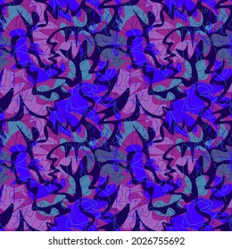 Abstract unique seamless pattern with cilorful wave shapes