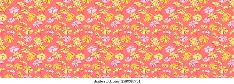 Abstract unique  shapes flowers seamless pattern. Colorful summer ornament texture. Creative cute meadow print. Vector hand drawn. 