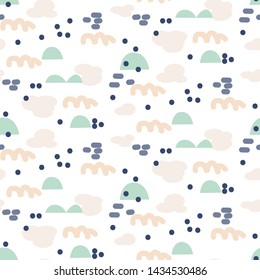 Abstract unique shapes seamless vector pattern.