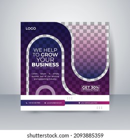 Abstract Unique Social media post web banner template design vector. Suitable for advertising on Social media. Creative concept. Vector
