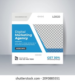Abstract Unique Social media post web banner template design vector. Suitable for advertising on Social media. Creative concept. Vector
