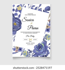 Abstract and Unique Watercolor Floral Card. Illustrator and designer. Wedding Invites, save the date, Birthday Invites, Video Invites, E-Cards.