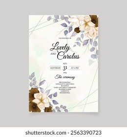 Abstract and Unique Watercolor Floral Invitation. Illustrator and designer. Wedding Invites, save the date, Birthday Invites, Video Invites, E-Cards.