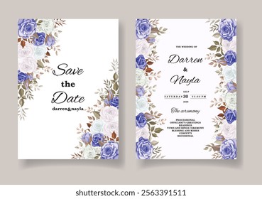 Abstract and Unique Watercolor Floral Invitation Card. Illustrator and designer. Wedding Invites, save the date, Birthday Invites, Video Invites, E-Cards.