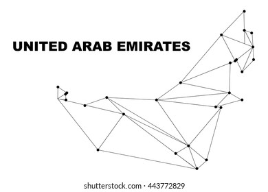 Abstract United Arab Emirates map lines connection. Vector illustration 