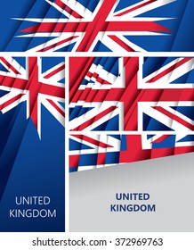 Abstract United Kingdom Flag, English Colors (Vector Art)