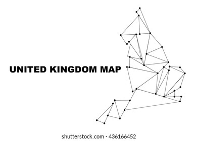 Abstract United Kingdom Map Lines Connection. Vector Illustration