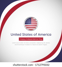 Abstract United States of America country flag background. Creative happy independence day of United States of America vector illustration.