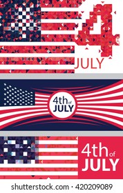 Abstract United States Of America Flag, American Colors (Vector Art)